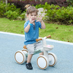 Draisienne vélo Enfant 4 roues selle réglable, guidon ergonomique alliage alu. PP, enfant 1 à 3 ans - Gris Marron vert