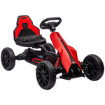 Kart à pédales pour enfants avec siège ajustable 4 positions et roues en EVA 100 x 58 x 58,5 cm rouge et noir