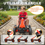 Kart à pédales Go-Kart pour enfants siège réglable pneus EVA embrayage manuel et frein 110 x 61 x 62 cm rouge