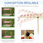 Bac à Sable Bois Sapin carré dim. 1,18 x 1,18 x 1,18 m - Hauteur, Inclinaison Toit réglables, refermable - 2 bacs