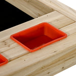 Bac à Sable Bois Sapin carré dim. 1,18 x 1,18 x 1,18 m - Hauteur, Inclinaison Toit réglables, refermable - 2 bacs