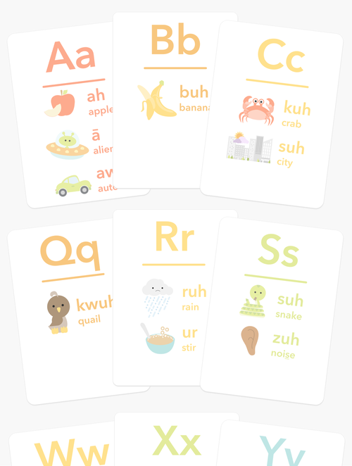 Letter Sound Flash Cards for Kids | 26 Phonics Learning Cards