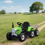 Tracteur électrique avec remorque amovible, pour enfants de 3 à 6 ans avec télécommande MP3 musique affichage lumières