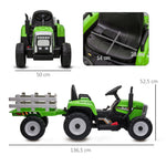 Tracteur électrique avec remorque amovible, pour enfants de 3 à 6 ans avec télécommande MP3 musique affichage lumières