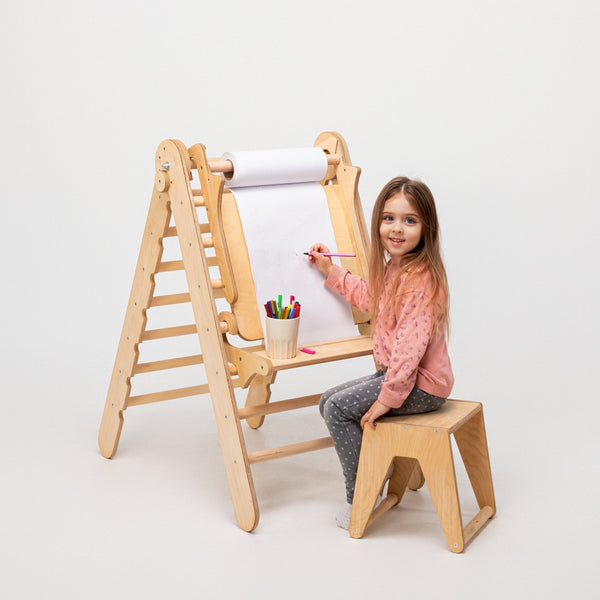 Staffelei mit Kinderstuhl – Perfekt für Indoor Klettergerüst-0