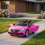 Voiture électrique enfants licence Mercedes SLC 300 12V V. Max. 5 Km/h effets sonores lumineux télécommande rose